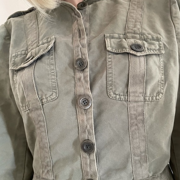 See By Chloe Paris Olive Green Cargo Utility Jacket 32 - Picture 2 of 16